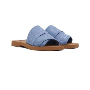 Chloe Woody Slide Sandals- Washed blue